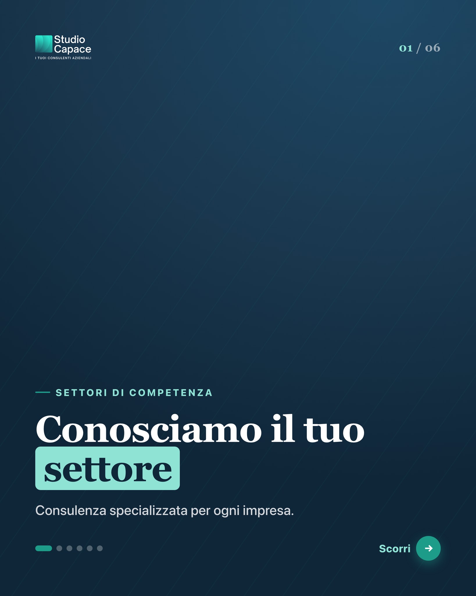 Settori di competenza — post Instagram Studio Capace